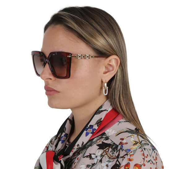 Salvatore Ferragamo Brown Gradient Butterfly Ladies Sunglasses