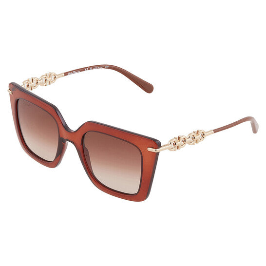 Salvatore Ferragamo Brown Gradient Butterfly Ladies Sunglasses