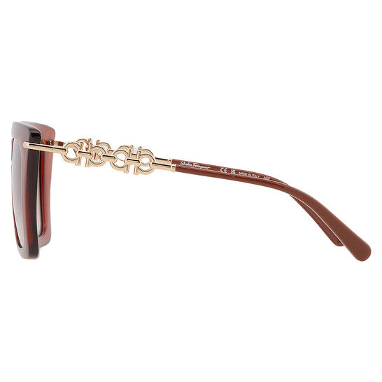 Salvatore Ferragamo Brown Gradient Butterfly Ladies Sunglasses