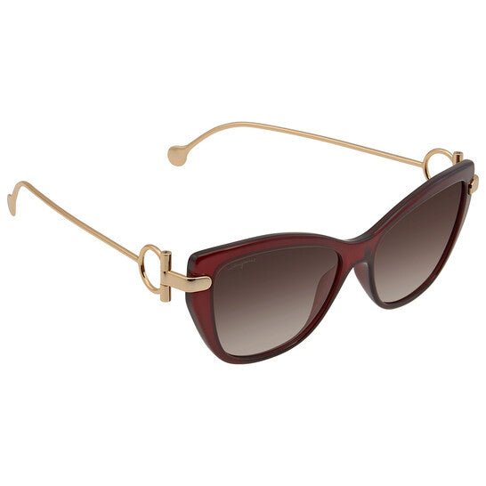 Salvatore Ferragamo Brown Gradient Cat Eye Sunglasses