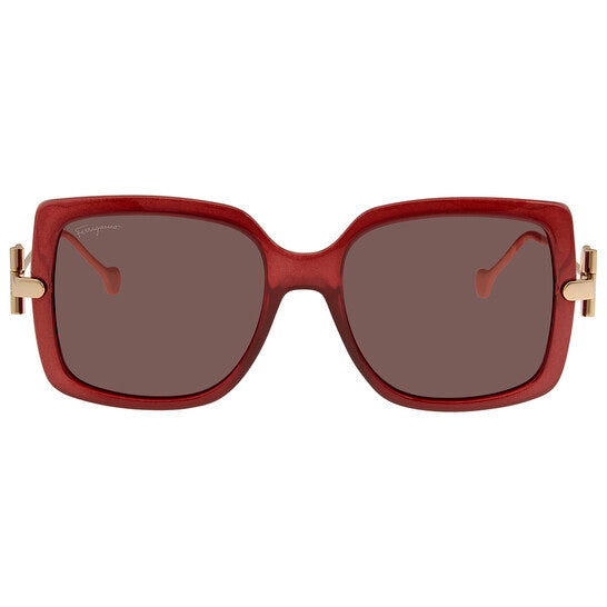 Salvatore Ferragamo Burgundy Square Ladies Sunglasses