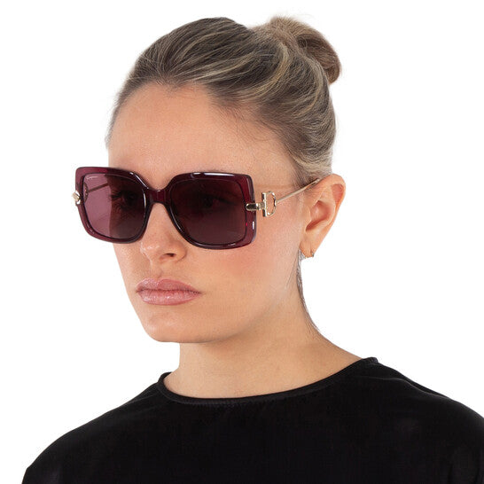 Salvatore Ferragamo Burgundy Square Ladies Sunglasses