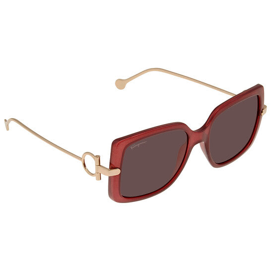 Salvatore Ferragamo Burgundy Square Ladies Sunglasses