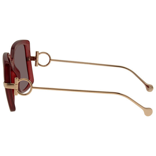Salvatore Ferragamo Burgundy Square Ladies Sunglasses