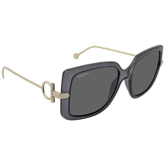 Salvatore Ferragamo Grey Square Ladies Sunglasses