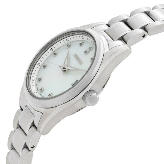 Seiko Diamond Quartz Mother of Pearl Dial Ladies Watch