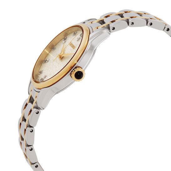 Seiko Discover More Quartz Diamond Silver Dial Two-Tone Ladies Watch