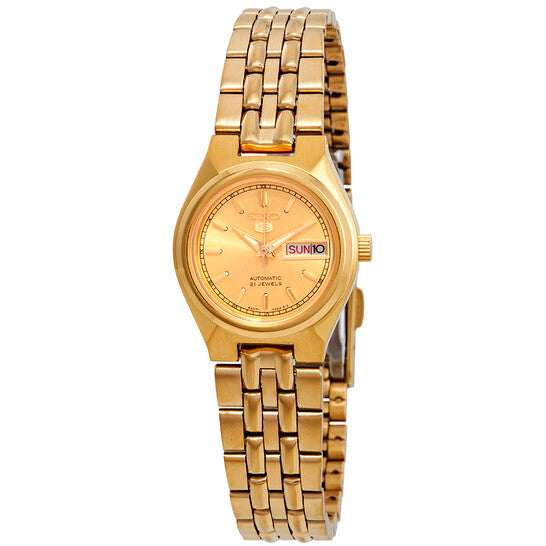 Seiko Series 5 Automatic Gold Dial Ladies Watch