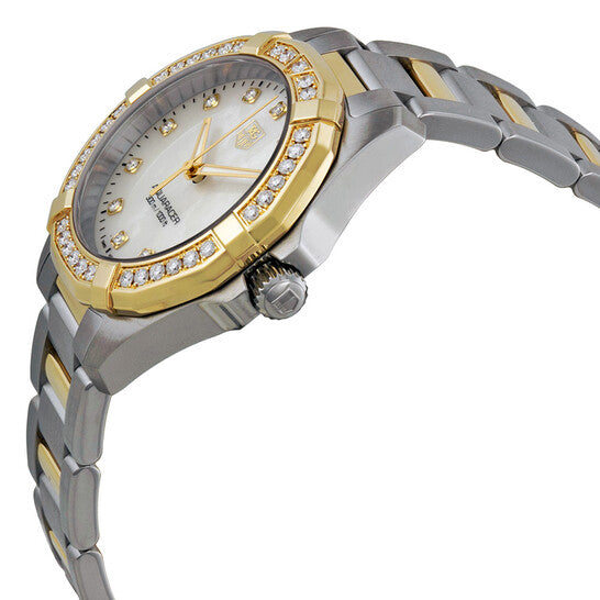 Tag Heuer Aquaracer Mother of Pearl Stainless Steel and 18kt Yellow Gold Ladies Watch