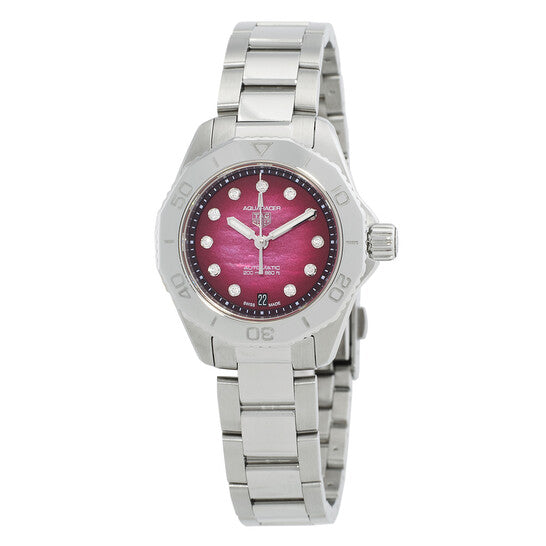 Tag Heuer Aquaracer Professional 200 Automatic Diamond Red Dial Ladies Watch