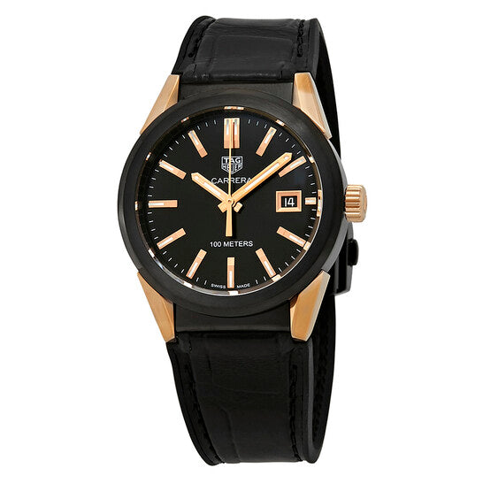 Tag Heuer Carrera Black PVD Steel With 18kt Rose Gold Ladies Watch