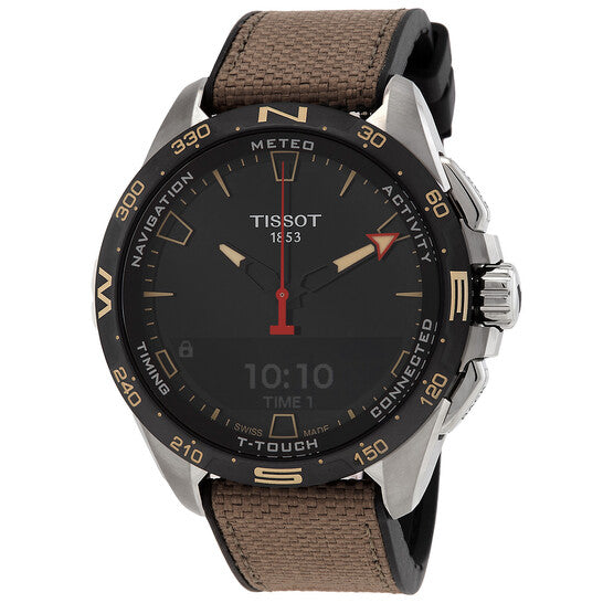 Tissot T-Touch Connect Solar Perpetual Alarm Chronograph GMT Quartz Analog-Digital Black Dial Men's Watch