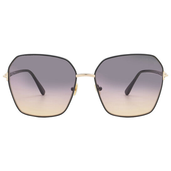Tom Ford Claudia-02 Smoke Gradient to Lilac Butterfly Ladies Sunglasses