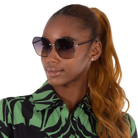 Tom Ford Claudia-02 Smoke Gradient to Lilac Butterfly Ladies Sunglasses