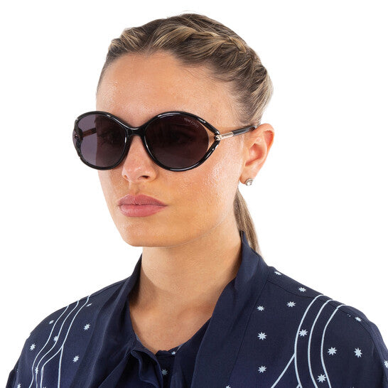 Tom Ford Melody Smoke Oval Ladies Sunglasses