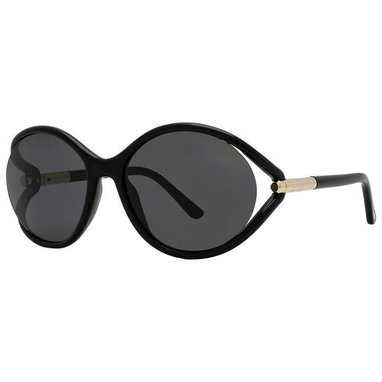 Tom Ford Melody Smoke Oval Ladies Sunglasses