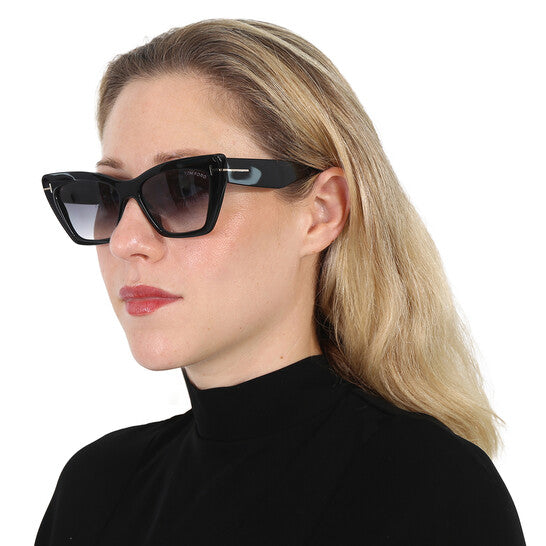 Tom Ford Wyatt Grey Gradient Cat Eye Ladies Sunglasses