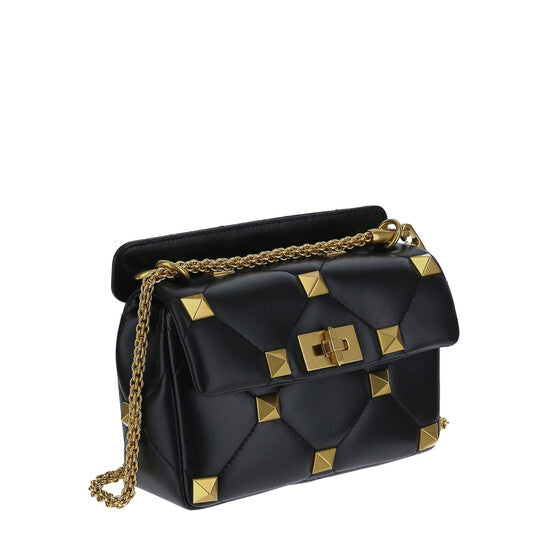 Valentino Quilted Leather Roman Stud Shoulder Bag