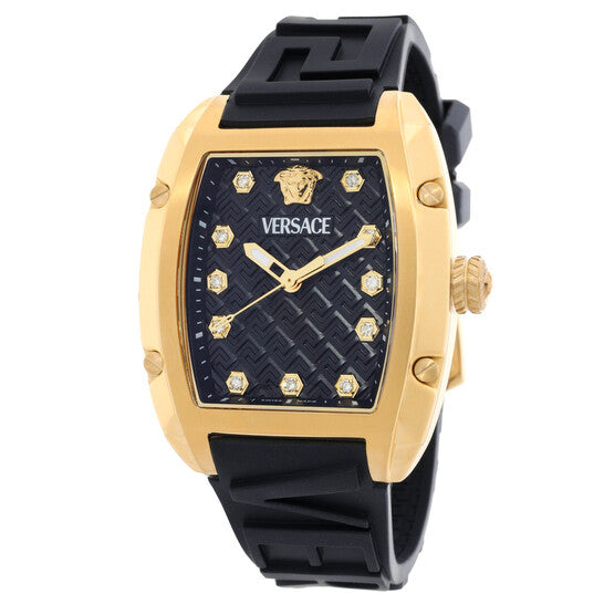 Versace Dominus Quartz Diamond Black Dial Ladies Watch