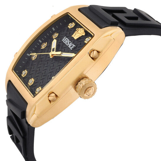 Versace Dominus Quartz Diamond Black Dial Ladies Watch