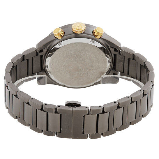 Versace Greca Dome Chronograph Quartz Black Dial Men's Watch