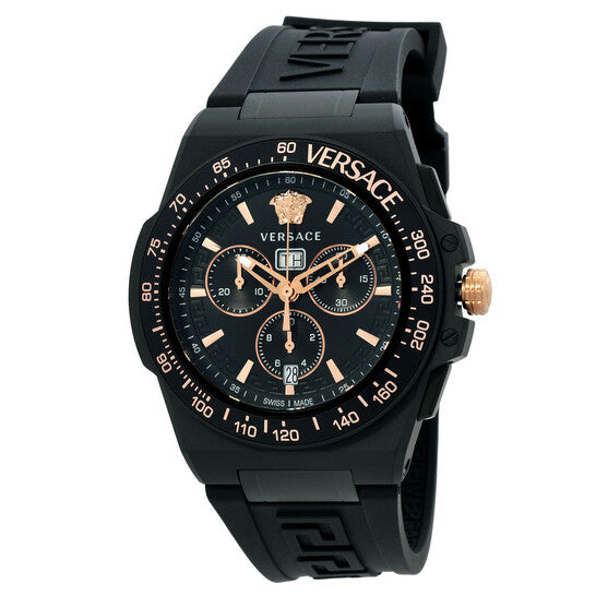 Versace Greca Extreme Chronograph Quartz Black Dial Men's Watch