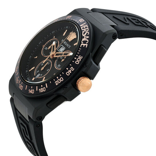 Versace Greca Extreme Chronograph Quartz Black Dial Men's Watch