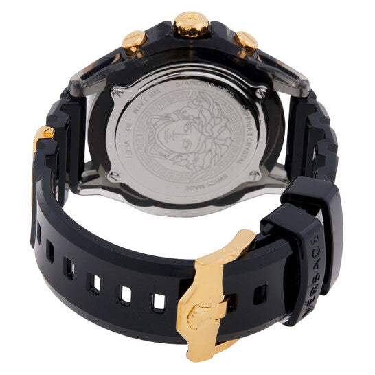 Versace Icon Active Chronograph Quartz Diamond Black Dial Men's Watch