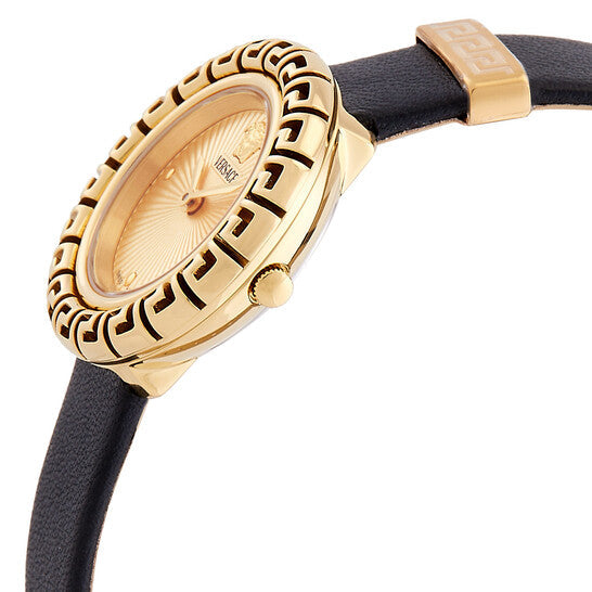 Versace La Greca Quartz Gold Dial Ladies Watch